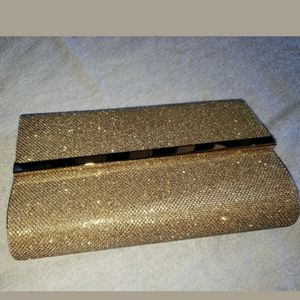 baremineral sparkle gold formal evening bag clutch